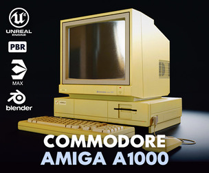 Commodore Amiga A1000 with 1081 Monitor - Low Poly