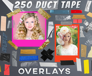 250 Duct Tape Self-Adhesive Overlays, Plastic Textures, Wrinkled Tape PNG, Torn Scotch