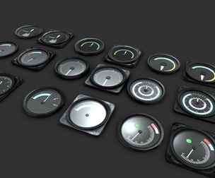 Low Poly Realistic Tachometer for Cars and Aircraft