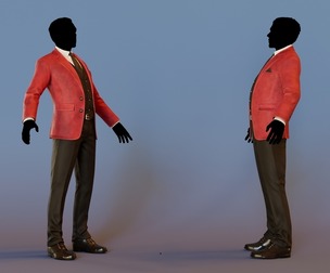 Men Pans with Shirt Blazer and Shoes Vest Velvet Red