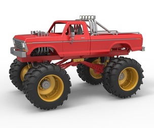 Vintage Monster Truck with double wheels Scale 1:25