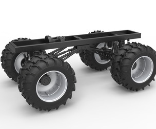 Chassis of Vintage Monster Truck with double wheels 1:25