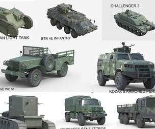 10 Military Vehicles Collection V14