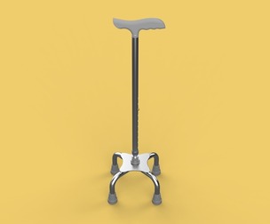 QUADRIPOD WALKING AID ELDERLY STICK CANE POLE QUAD FOOT 4 LEG