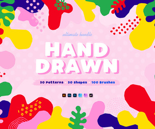 Hand-Drawn Seamless Patterns, Shapes, and Brushes