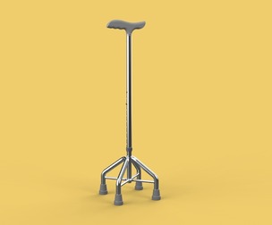WALKING CANE QUADRIPOD AID ELDERLY STICK POLE QUAD FEET 4 LEG