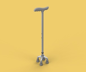 QUAD WALKING CANE QUADRIPOD AID ELDERLY STICK POLE FEET FOUR LEG