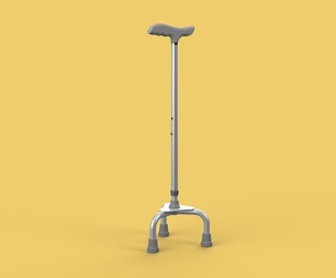 TRIPOD WALKING CANE AID ELDERLY STICK POLE GAIT 3 FEET LEG FOOT