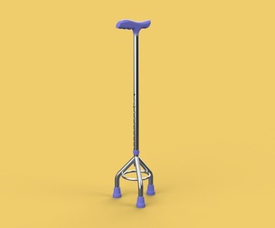 ELDERLY TRIPOD WALKING CANE AID SENIOR STICK POLE GAIT THREE LEG