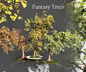 Twisted tree, Fantasy Garden, Jungle, roots