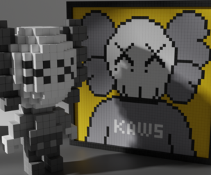 KAWS Voxel Stylized Cubic 3D model