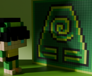 Toph Avatar Voxel tylized Cubic