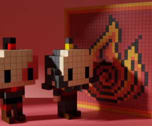 Zuko e Iroh Avatar Voxel Stylized Cubic