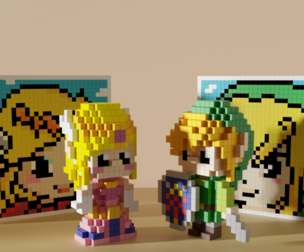 Link Zelda The Legend of Zelda Voxel Stylized Cubic