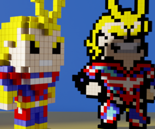 All Might My Hero Academia Voxel Stylized Cubic