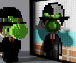 The Son of Man Voxel Stylized Cubic