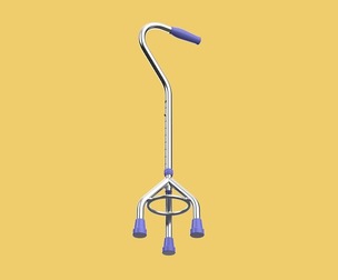 STANDARD TRIPOD WALKING CANE AID ELDERLY STICK POLE GAIT 3 LEG