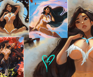 Pocahontas, 3 arts with all versions.