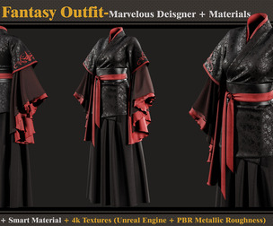 Chinese Fantasy Outfit-Models+Materials