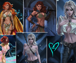 Triss, Ciri (Witcher), Red Sonja(2arts).+All versions.