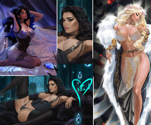 Yennefer 2 arts+H-SCENE(Witcher), Astrid. +All versions.