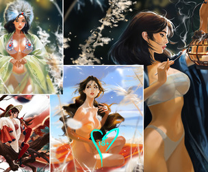 Mulan(2arts), Belle, OC.+All versions.