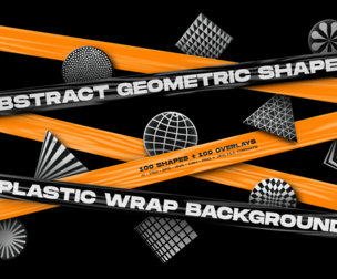 Abstract Geometric Shapes and Plastic Wrap Backgrounds Bundle