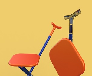 SMART BLIND STICK POLE WALKING CANE FOLDING SEAT CHAIR STOOL AID