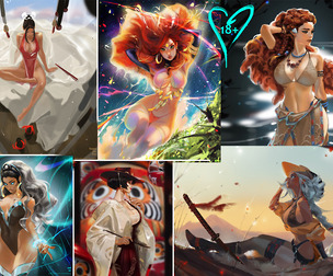 Mai Shiranui, Starfire, Storm, Aloy, 2 OCs.+All versions.