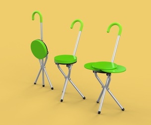 EXPANDING SEAT FOLDING STICK CANE CHAIR STOOL WALKING POLE AID