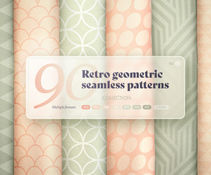 Retro Geometric Seamless Patterns Collection