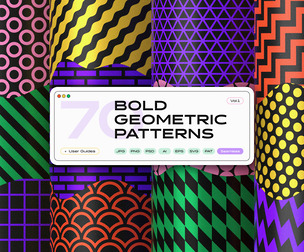 Bold Geometric Seamless Patterns Collection
