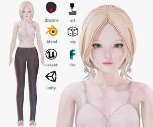 Casual clothes 0018 - Rig - Unreal - Unity - Blender - Animated - Realistic Female Character