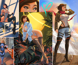 Mikasa, Motoko, Samus, OC.