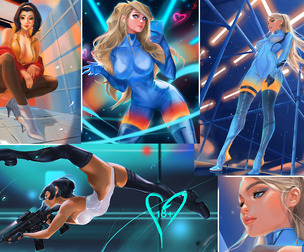 Samus(2arts), Faye Valentine, Motoko.