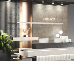 Reception Dark theme counter entrance