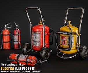 Fire extinguisher / Full Tutorial Process + 3D Model