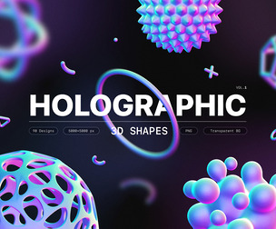 Holographic 3D Shapes Collection