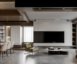 Modern living room dining room kitchen bedroom