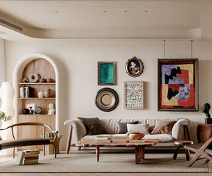 Medieval style living room and dining room