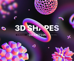 3D Shapes Collection - 90 Abstract Renders