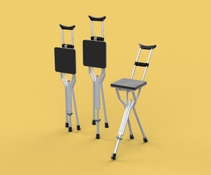 SHOULDER UNDERARM CRUTCH FOLDING CHAIR SEAT WALKING STICK CANE