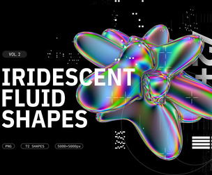 Iridescent Fluid 3D Shapes Collection