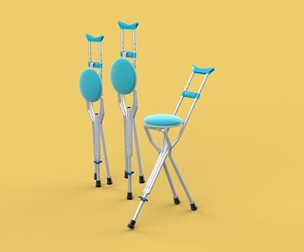 UNDERARM CRUTCHES SHOULDER CRUTCH FOLDING CHAIR SEAT WALKING AID