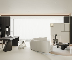 Modern living room dining room kitchen