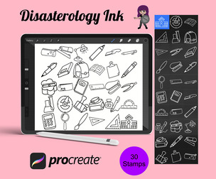 Back To School Icons Set 1 Procreate Brush Stamps, 30 Icons