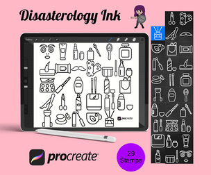 Beauty Icons Set 1 Procreate Brush Stamps, 29 Beauty Icons