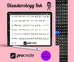 Cartoon Eyes Procreate Brush Stamps Set 2, 55 Cartoon Eyes