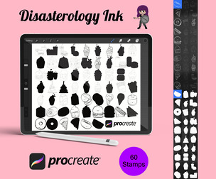 Kawaii Food Outlines & Silhouettes Set 2 Procreate Brush Stamp, 60 Kawaii Food