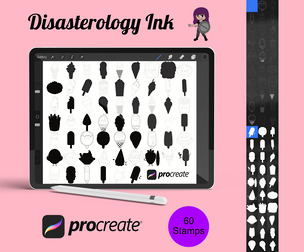 Kawaii Food Outlines & Silhouettes Set 3 Procreate Brush Stamp, 60 Kawaii Food